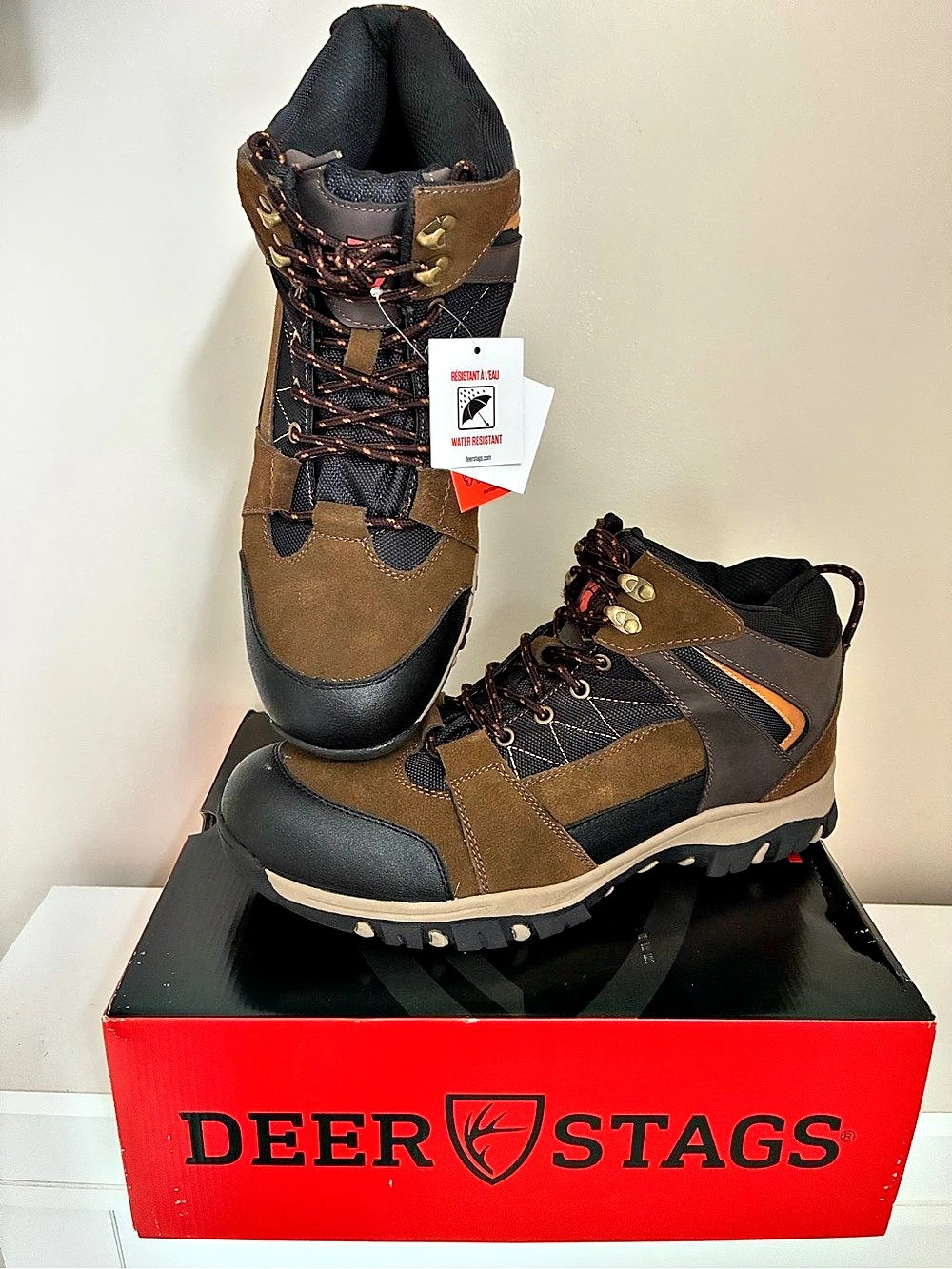 Deer Stags Anchor2 Hiker Boots Brown & Black US 12 W NWT